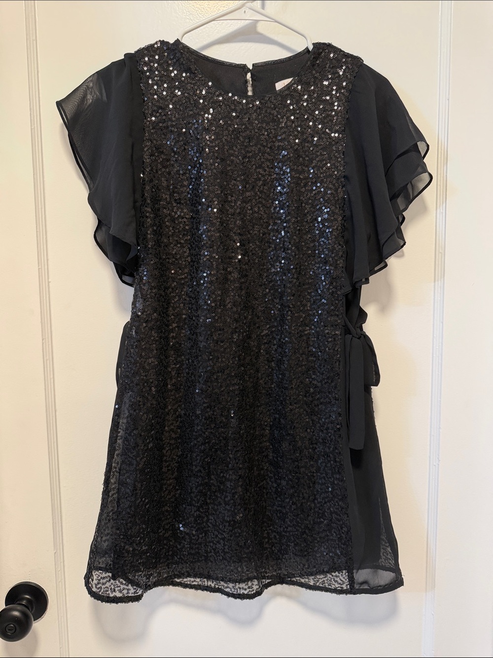Laundry By Shelli Segal Black Sequined Cocktail Top